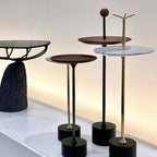 Mesa Lateral Cigg con Tablero de Mármol Rosa