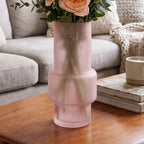 Florero de Vidrio Rosa