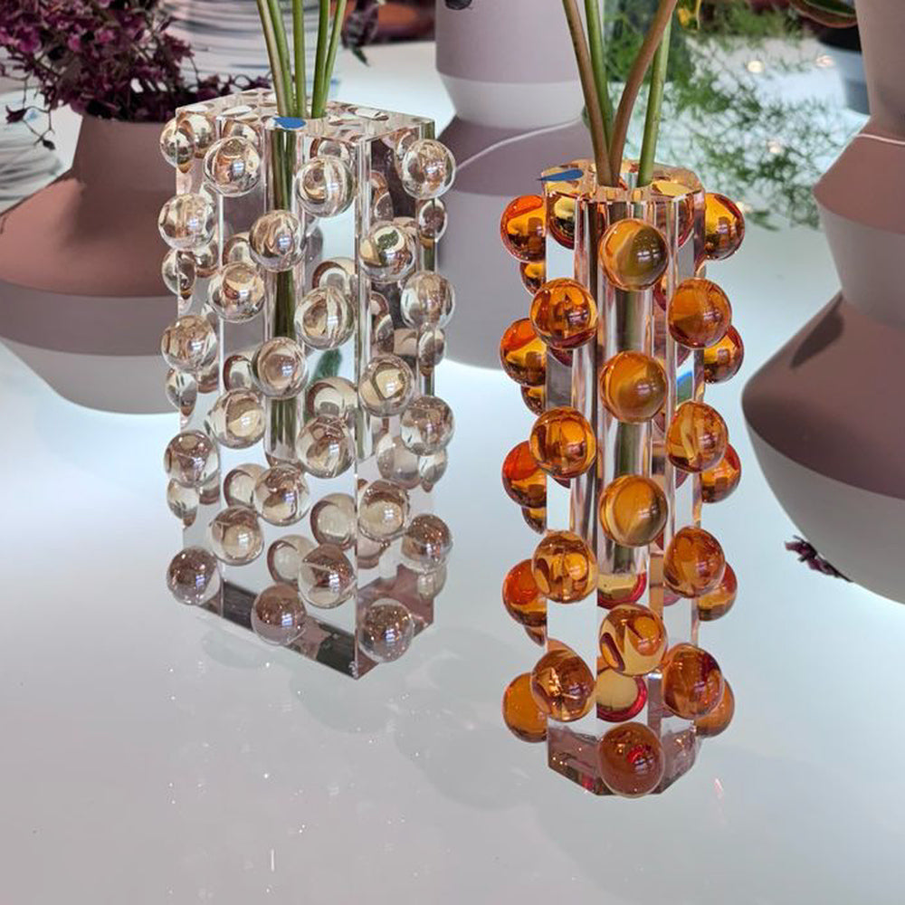 Florero de Cristal Bolinhas Rectangular